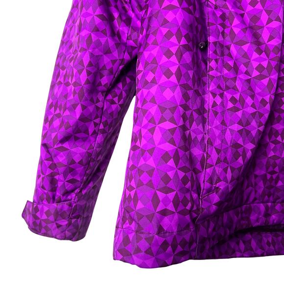 Columbia Cabin Chills Interchange Jacket Plum Purple Geometric Print Women L - Picture 5 of 6